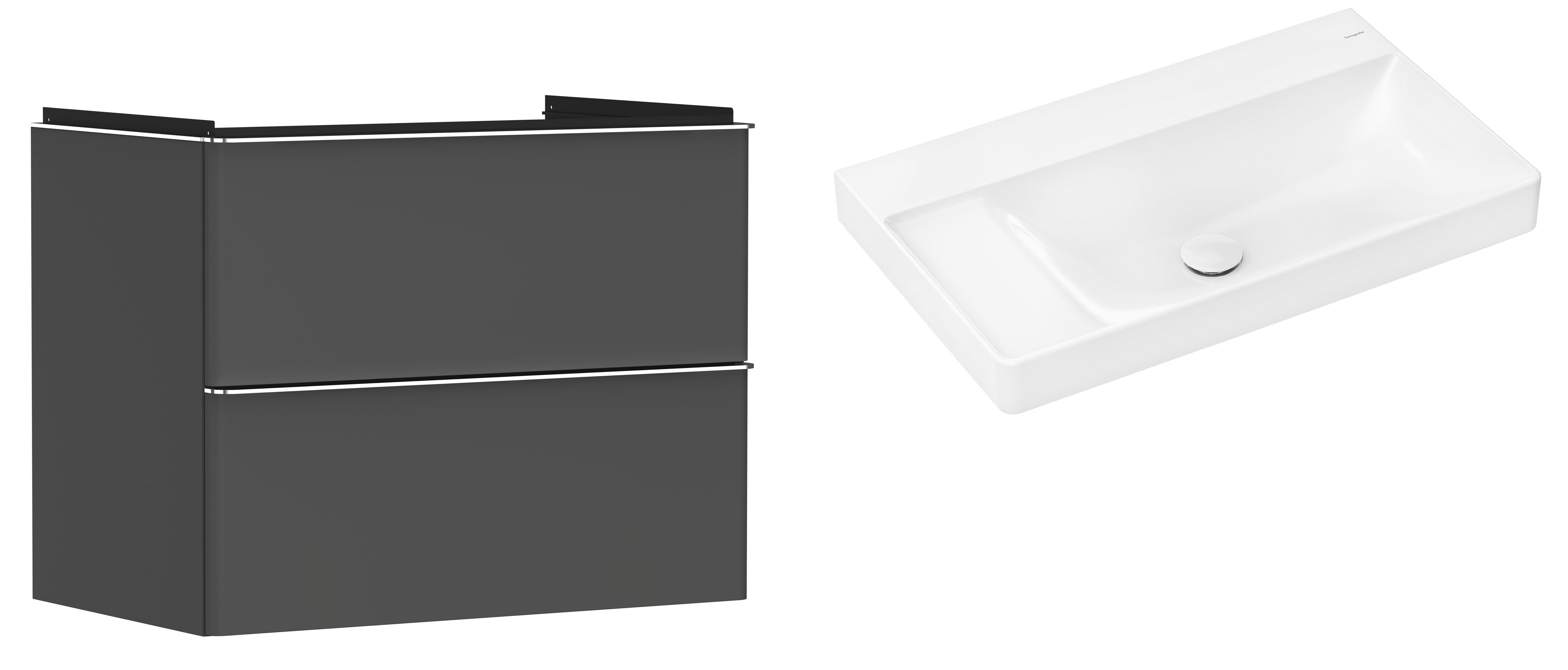 Súprava skrinka Hansgrohe Xelu Q 54028000, umývadlo Hansgrohe Xelu Q 61032450