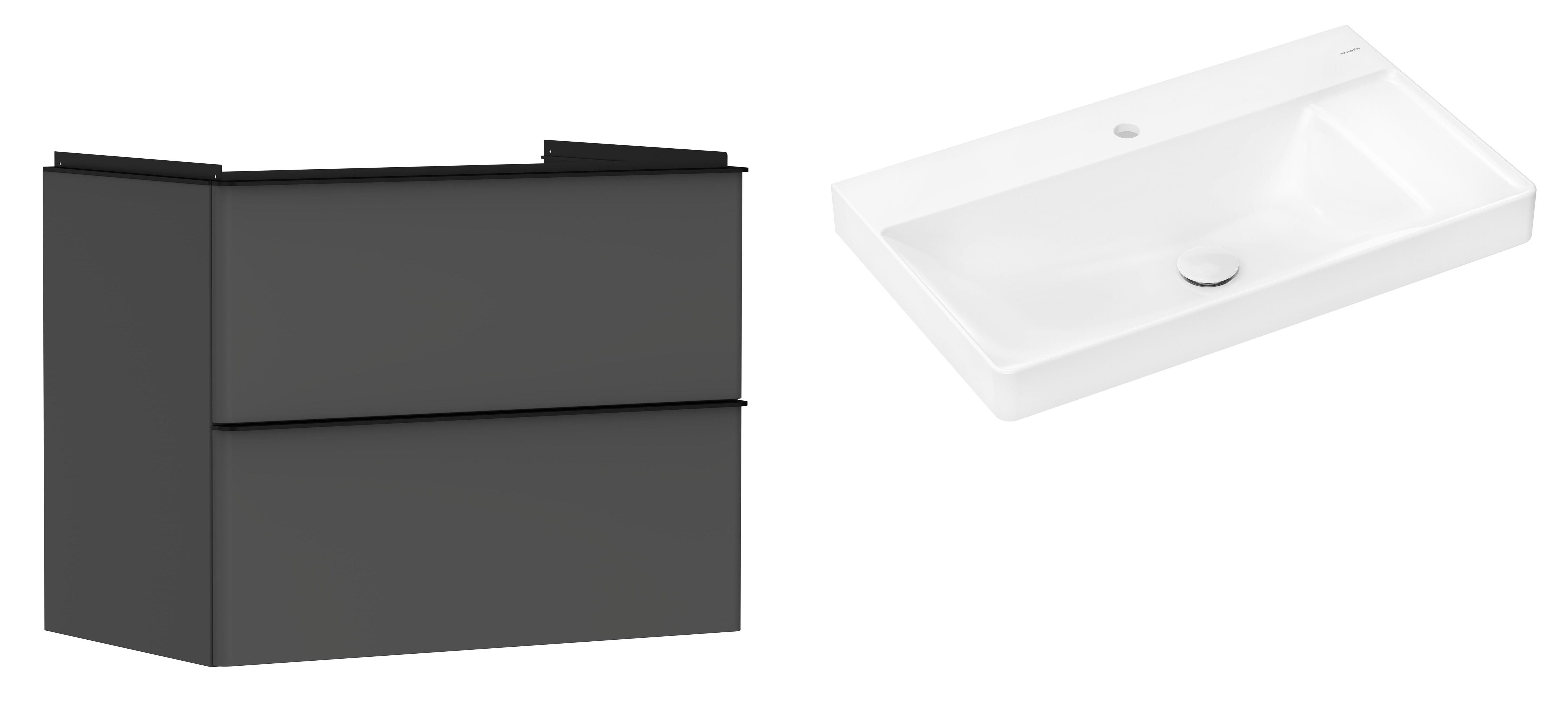 Súprava skrinka Hansgrohe Xelu Q 54028670, umývadlo Hansgrohe Xelu Q 61024450