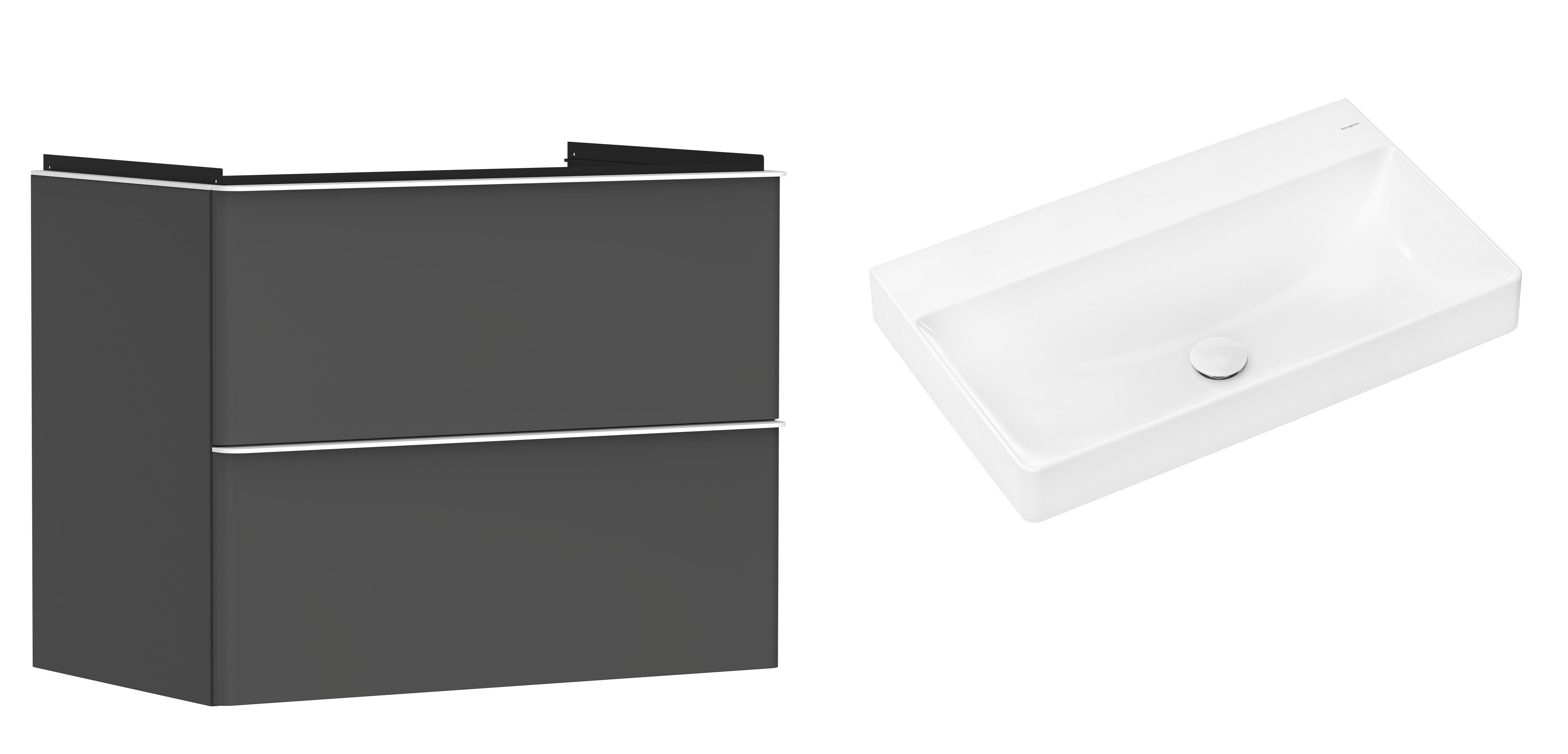 Súprava skrinka Hansgrohe Xelu Q 54028700, umývadlo Hansgrohe Xelu Q 61021450