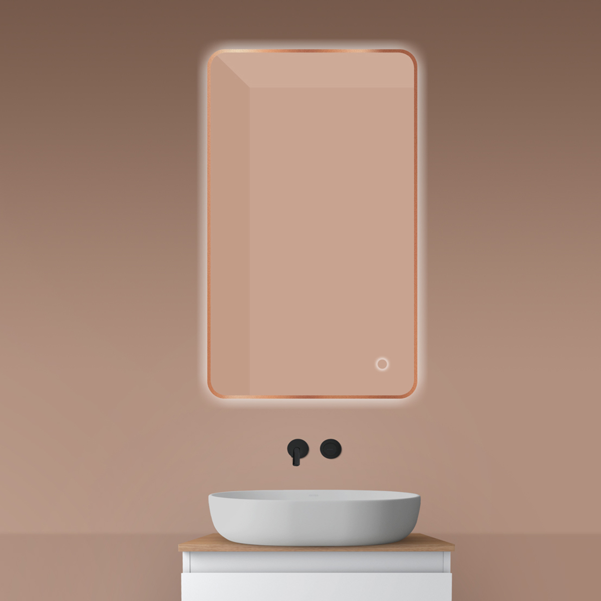 Oltens Nordlis zrkadlo 60x100 cm odĺžnikový s osvetlením s vyhrievacou podložkou 64120610