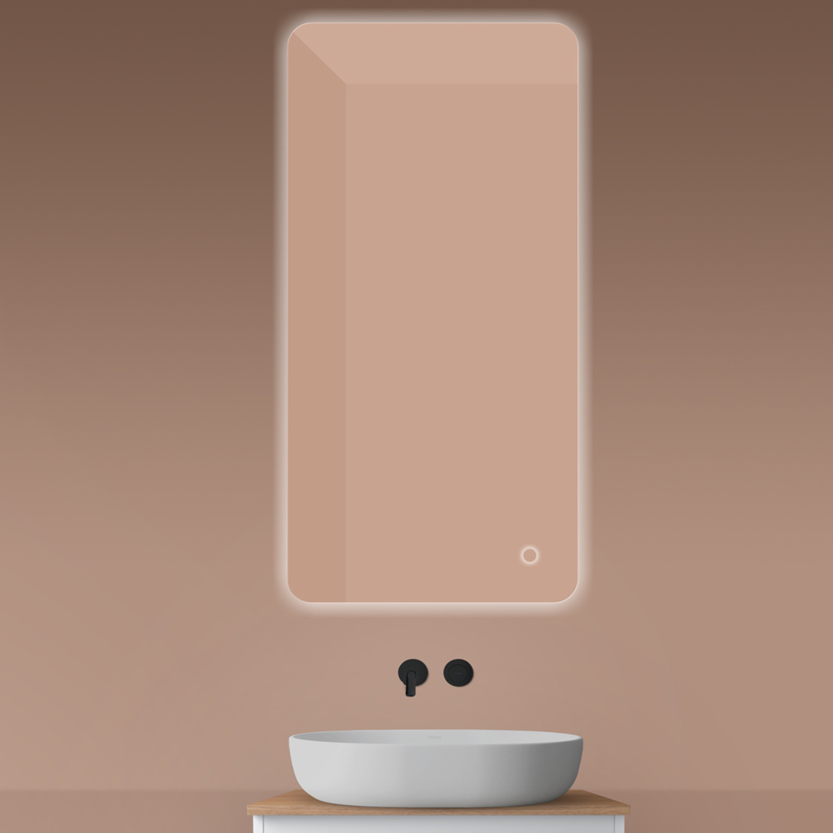 Oltens Nordlis zrkadlo 60x120 cm odĺžnikový s osvetlením s vyhrievacou podložkou 64121000