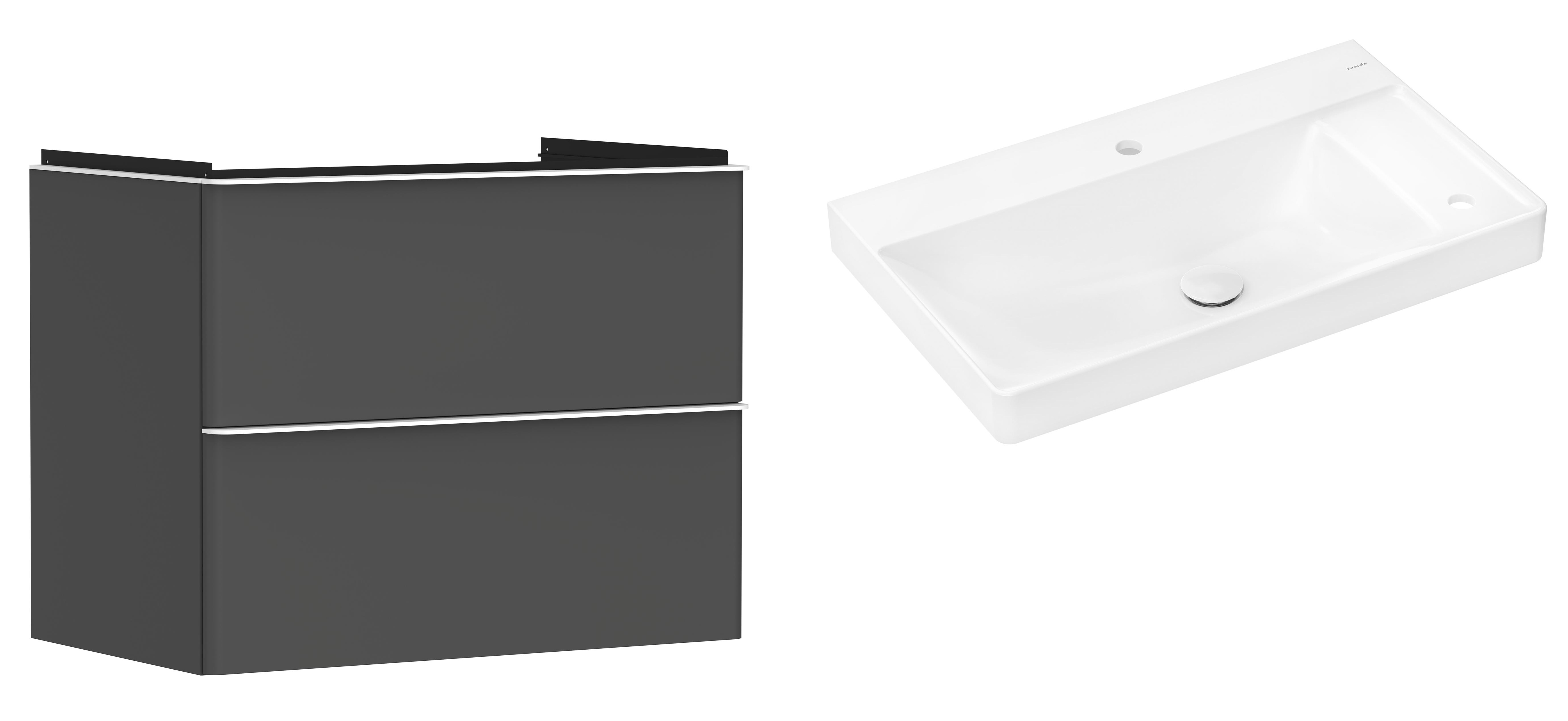 Súprava skrinka Hansgrohe Xelu Q 54028700, umývadlo Hansgrohe Xelu Q 61025450