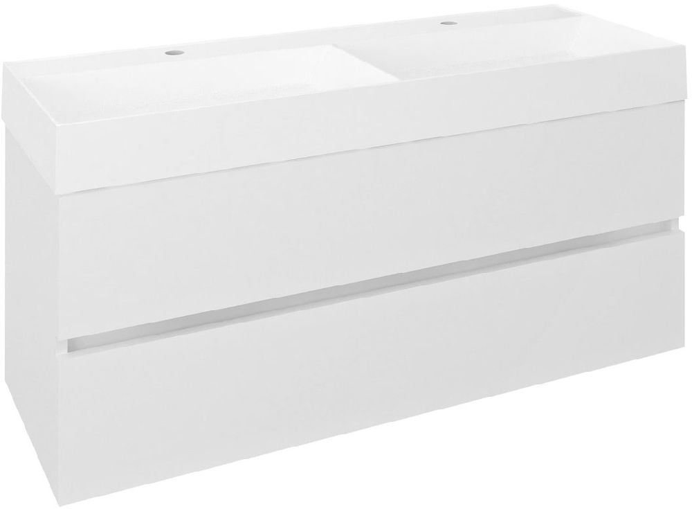 Sapho Odetta skrinka 118x43.5x50 cm závesná kúpeľňová skrinka pod umývadlo biela DT120-3030