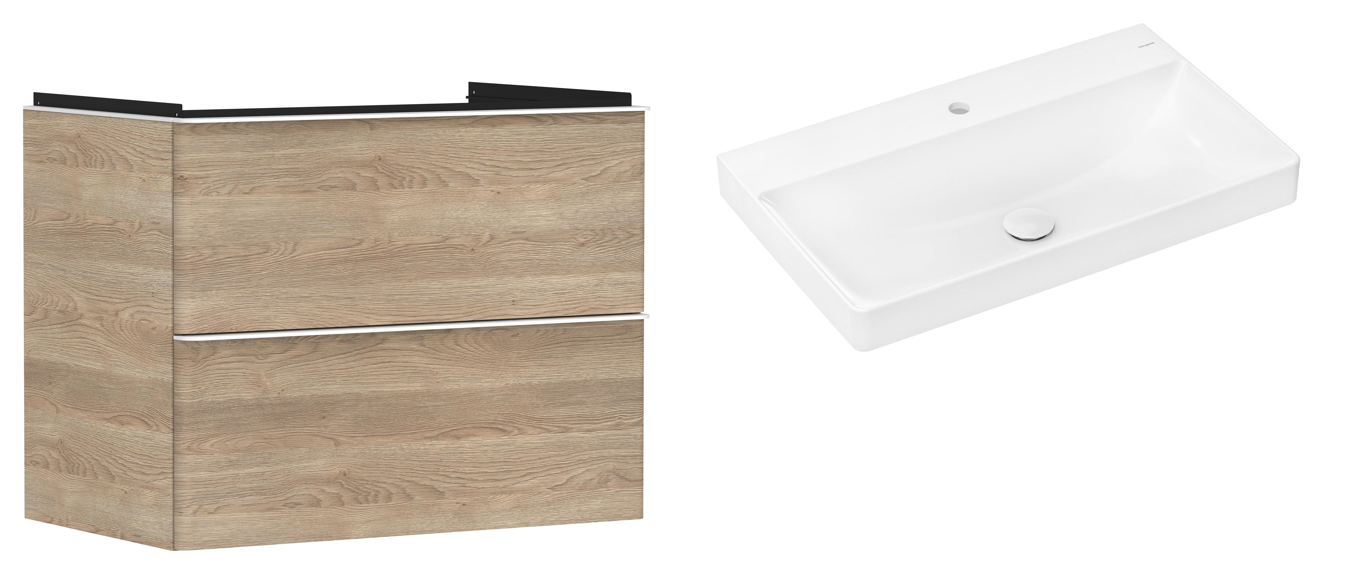 Súprava skrinka Hansgrohe Xelu Q 54029700, umývadlo Hansgrohe Xelu Q 61020450