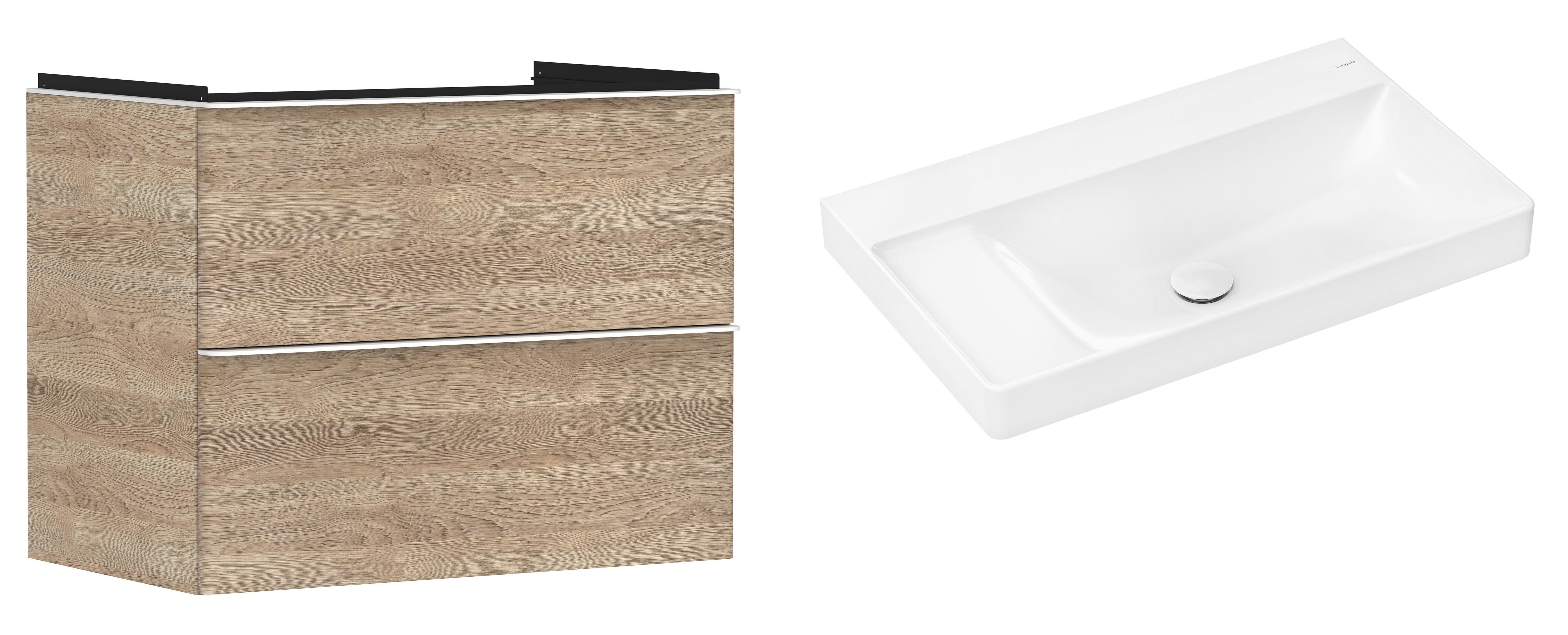 Súprava skrinka Hansgrohe Xelu Q 54029700, umývadlo Hansgrohe Xelu Q 61032450