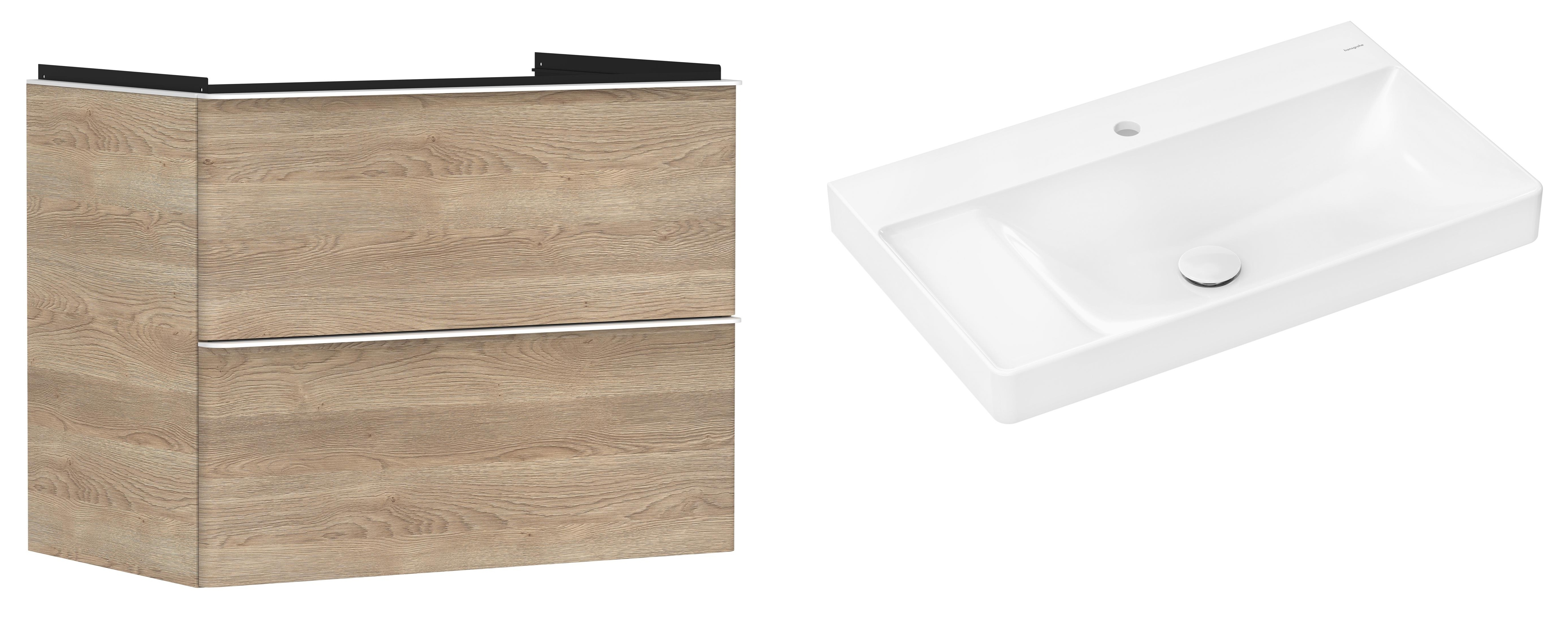 Súprava skrinka Hansgrohe Xelu Q 54029700, umývadlo Hansgrohe Xelu Q 61030450