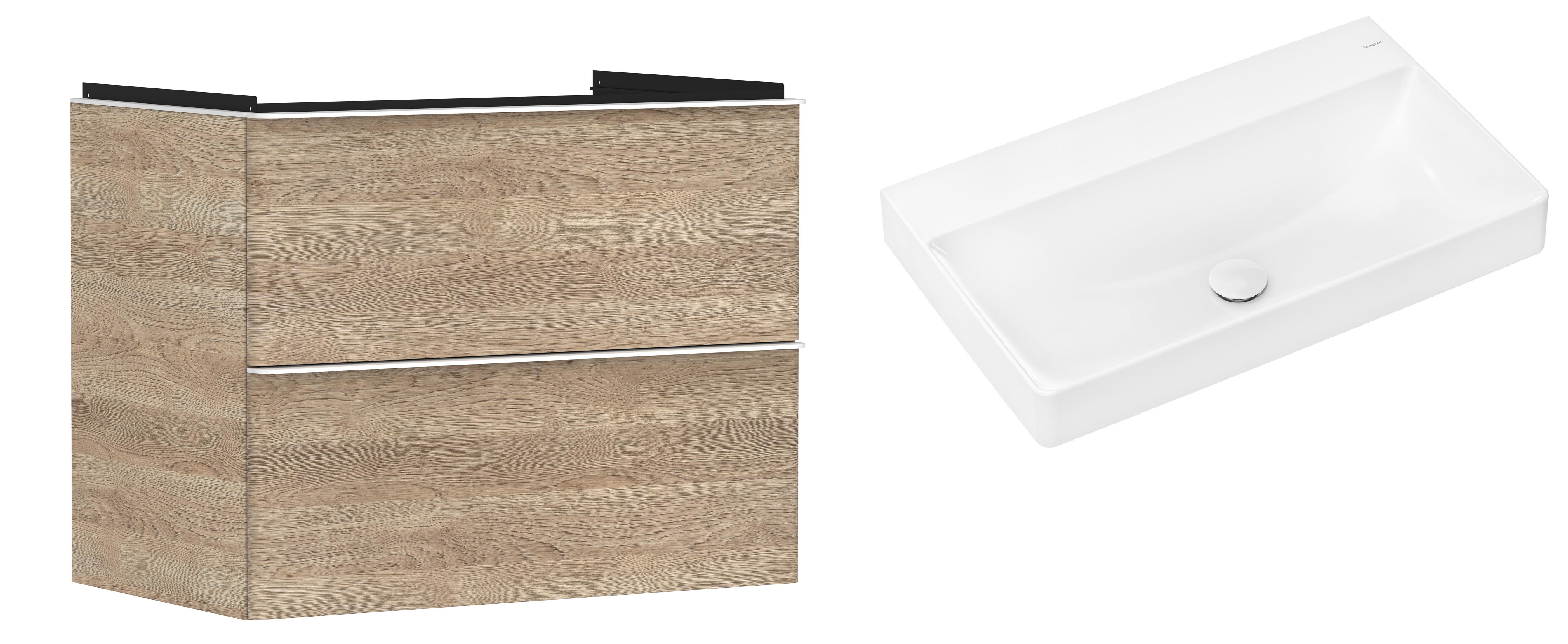 Súprava skrinka Hansgrohe Xelu Q 54029700, umývadlo Hansgrohe Xelu Q 61021450