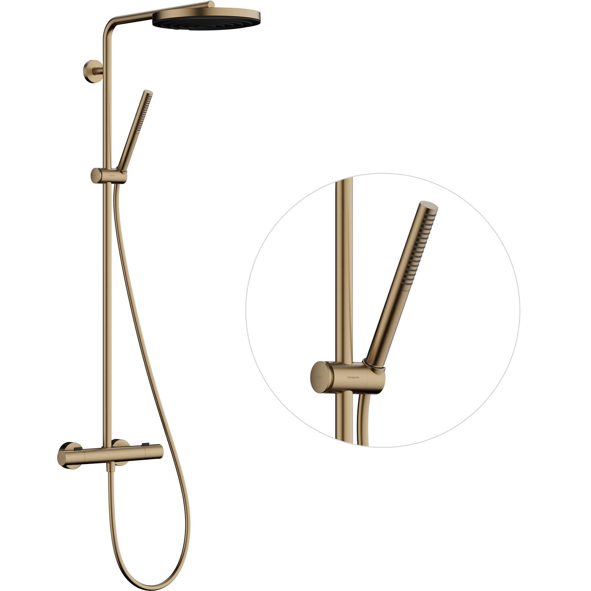 Hansgrohe Pulsify S Puro sprchová súprava nástenná s termostatom s dažďovou sprchou || 24223140