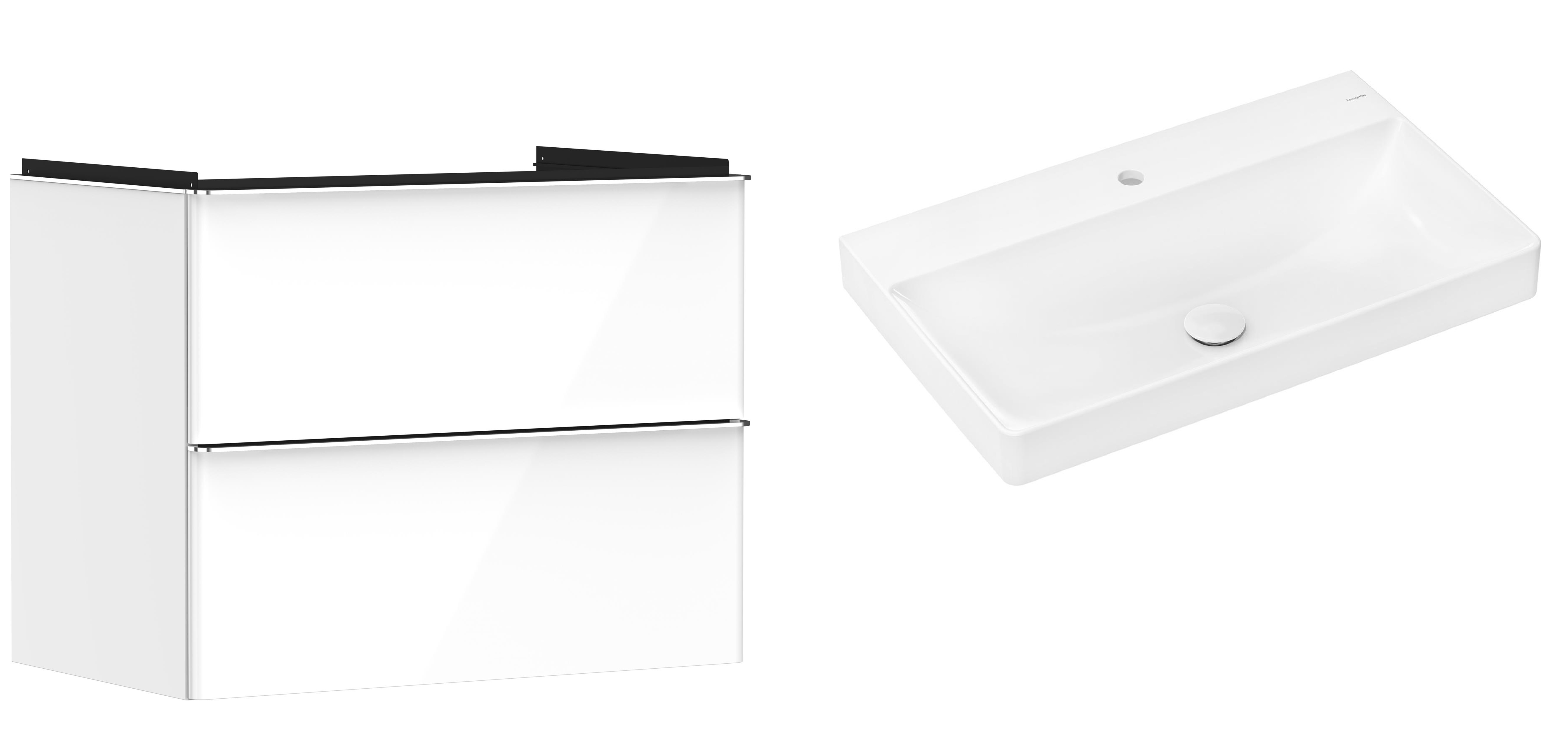 Súprava skrinka Hansgrohe Xelu Q 54027000, umývadlo Hansgrohe Xelu Q 61020450