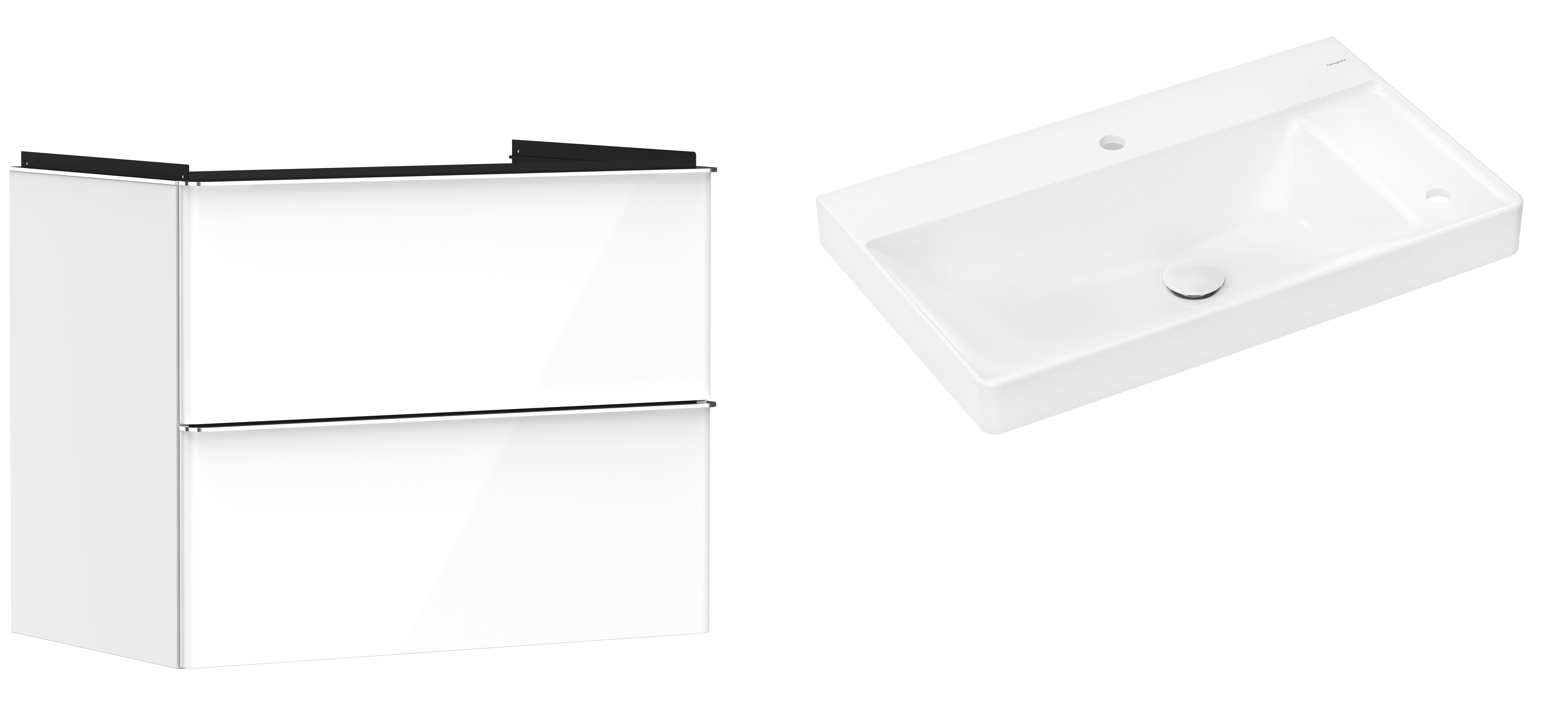 Súprava skrinka Hansgrohe Xelu Q 54027000, umývadlo Hansgrohe Xelu Q 61025450