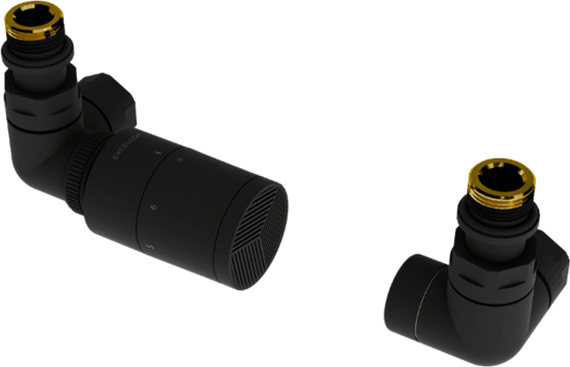 Excellent Caldo trojitý termostatický ventil čierna GREX.CA20.L.TT.BL