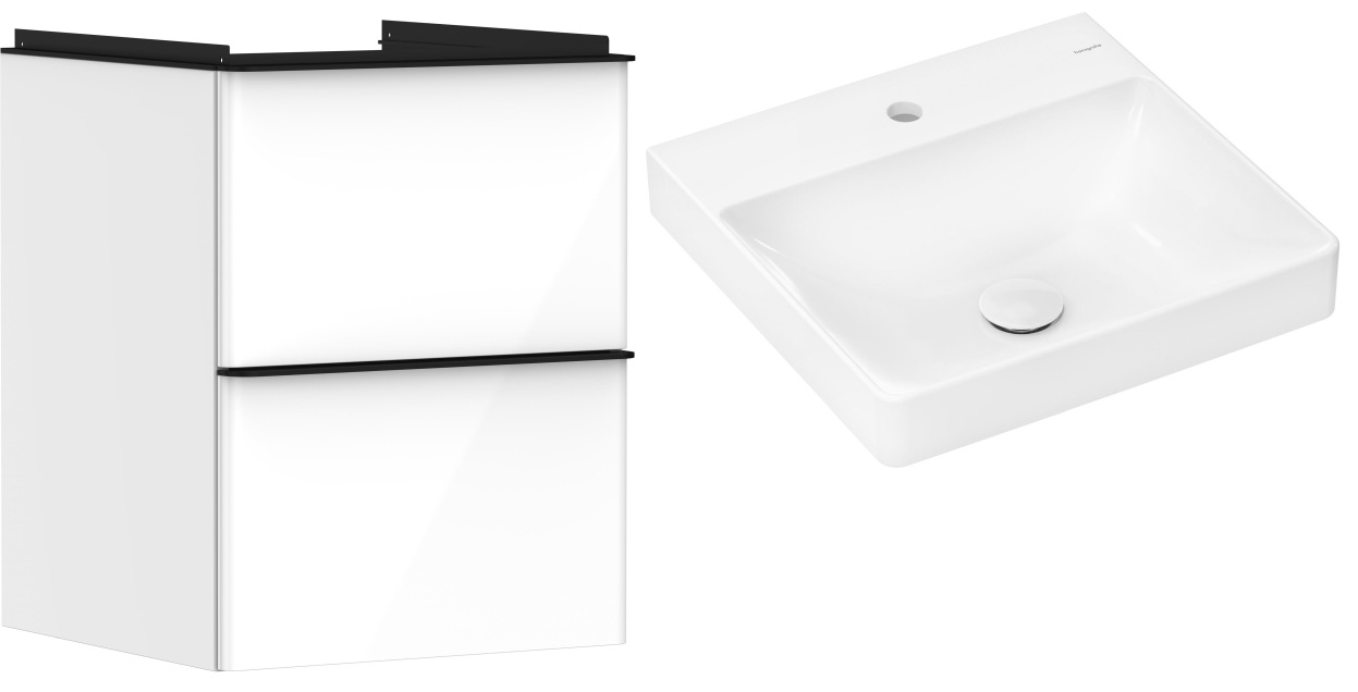 Súprava skrinka Hansgrohe Xelu Q 54019670, umývadlo Hansgrohe Xelu Q 61012450