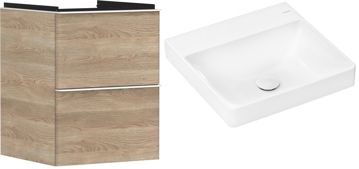 Súprava skrinka Hansgrohe Xelu Q 54021700, umývadlo Hansgrohe Xelu Q 61013450