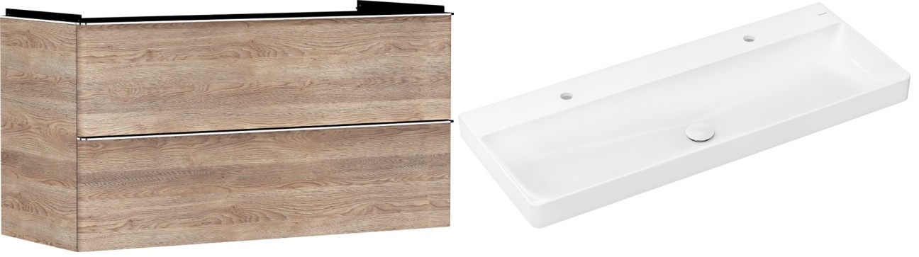 Súprava skrinka Hansgrohe Xelu Q 54037000, umývadlo Hansgrohe Xelu Q 61042450