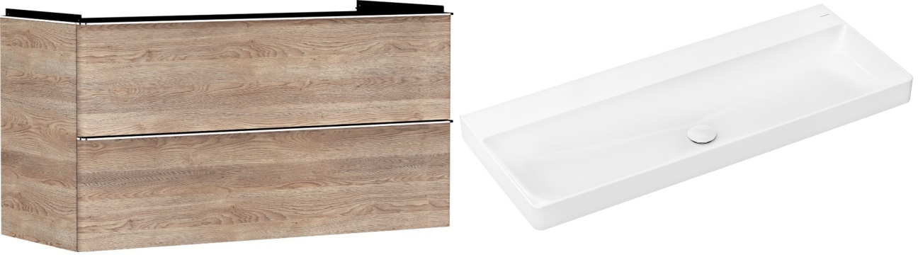 Súprava skrinka Hansgrohe Xelu Q 54037000, umývadlo Hansgrohe Xelu Q 61043450