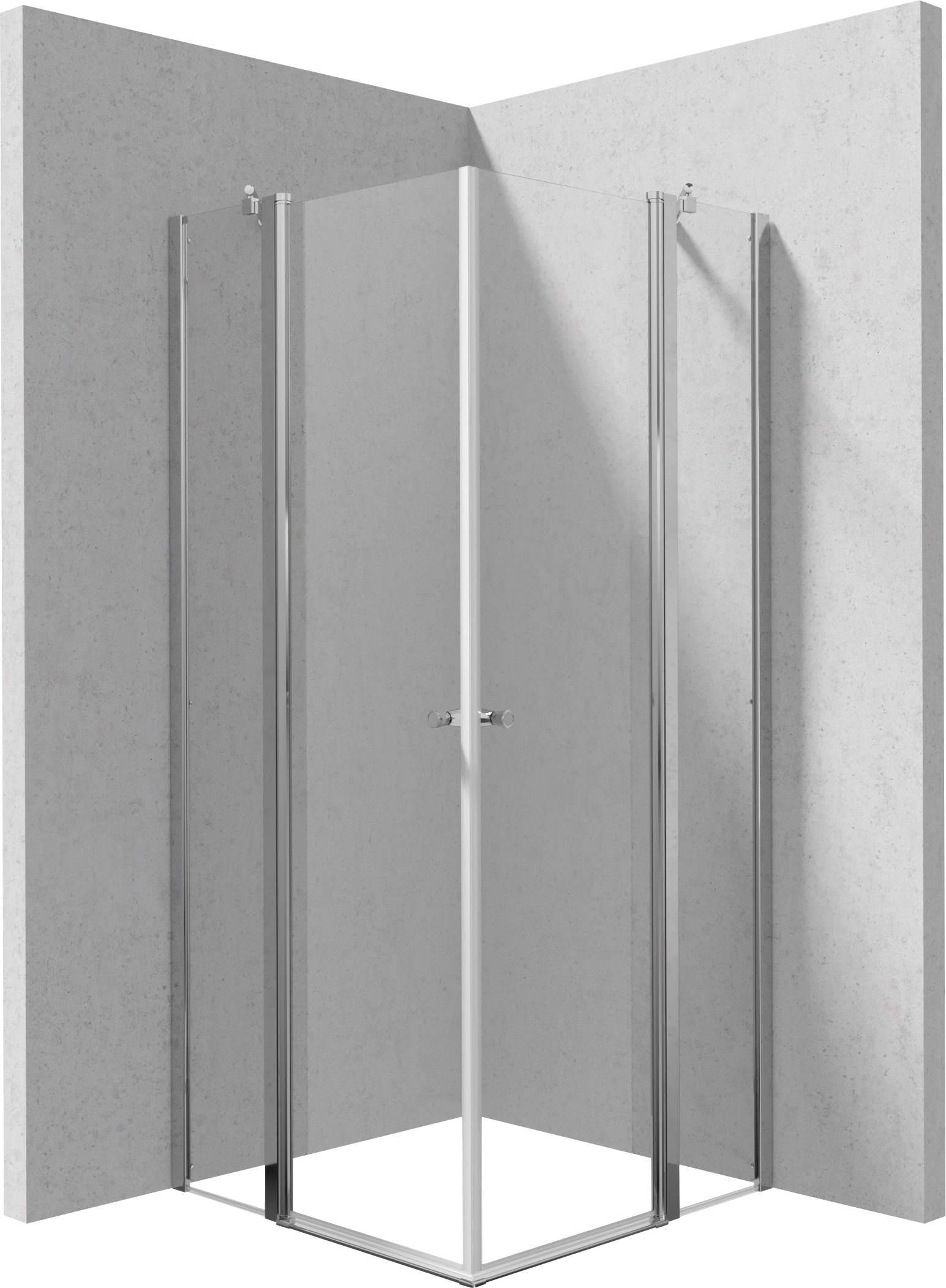 Deante Kerria Plus sprchovací kút 90x90 cm obdĺžniková chromová lesklé/priehľadné sklo KKN0U09U09