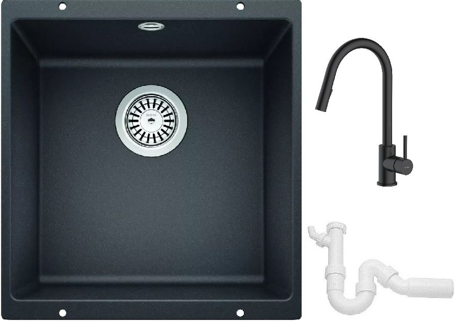 Súprava granitový drez Blanco Rotan 400-U 521332, kuchynská batéria Oltens Litla 35204300, 137267