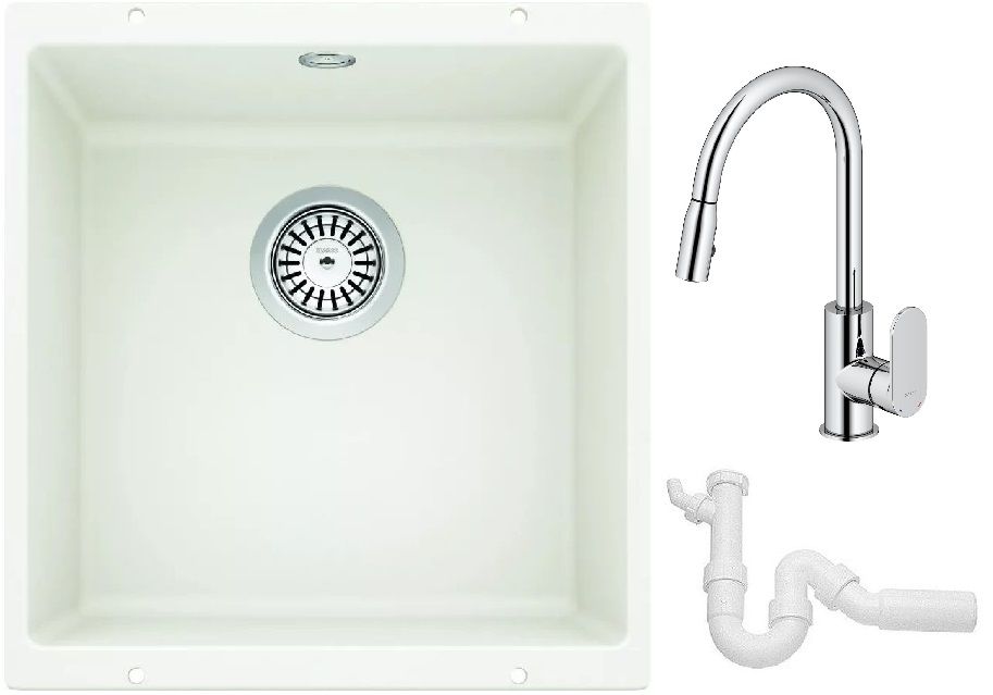 Súprava granitový drez Blanco Rotan 400-U 521334, kuchynská batéria Oltens Lista 35202100, 137267