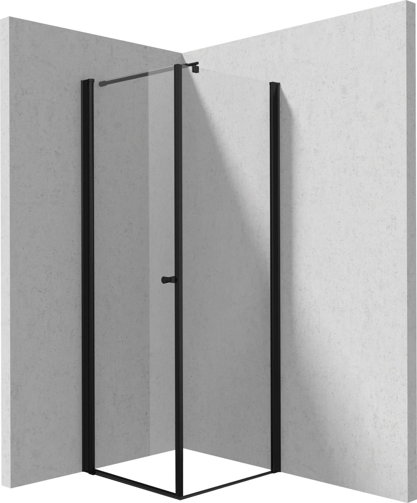Deante Kerria Plus sprchovací kút 80x80 cm obdĺžniková čierna matné/priehľadné sklo KKNNW08S08