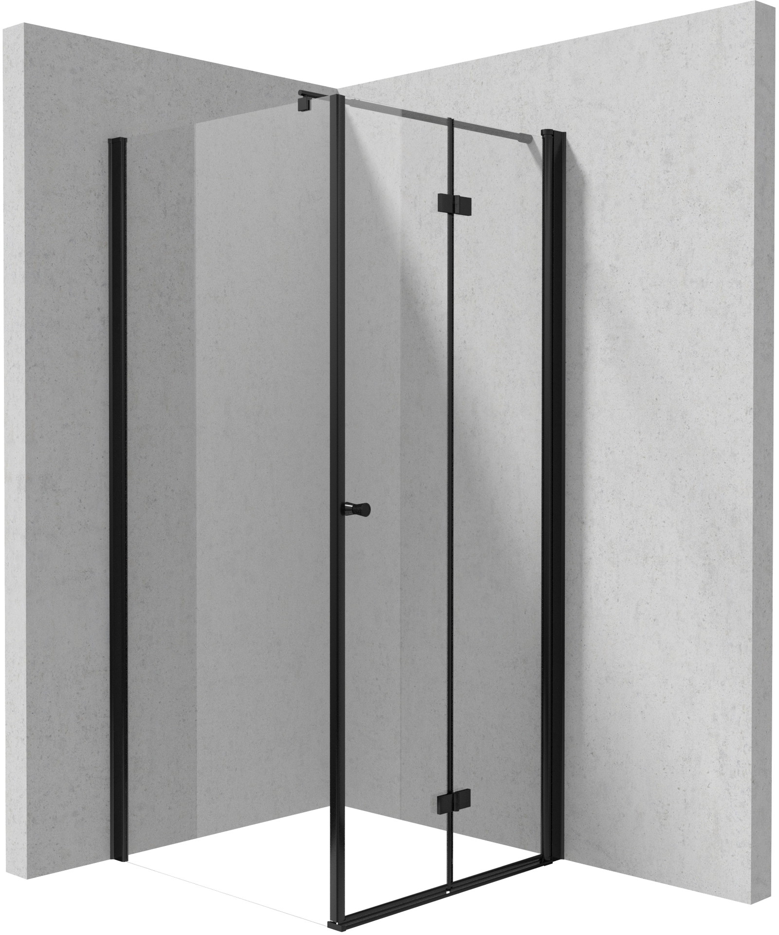 Deante Kerria Plus sprchovací kút 80x80 cm obdĺžniková čierna matné/priehľadné sklo KKNNX08S08