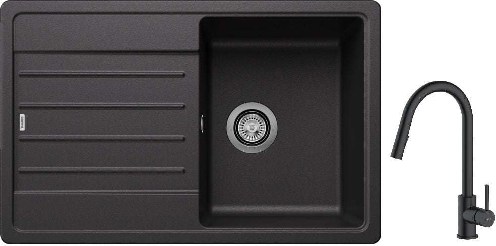 Súprava granitový drez Blanco Legra 45 S 522201, kuchynská batéria Oltens Litla 35204300