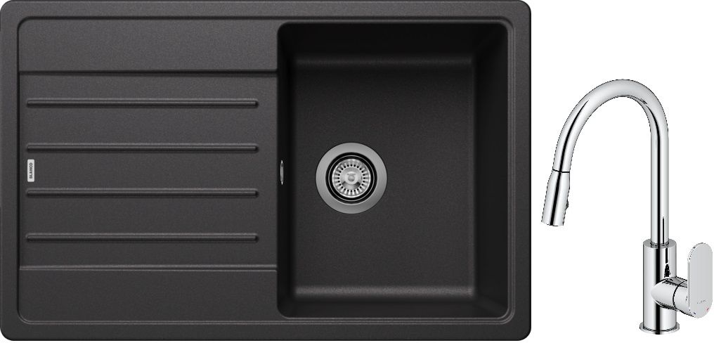 Súprava granitový drez Blanco Legra 45 S 522201, kuchynská batéria Oltens Lista 35202100