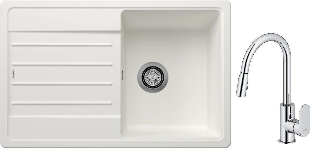 Súprava granitový drez Blanco Legra 45 S 522203, kuchynská batéria Oltens Lista 35202100