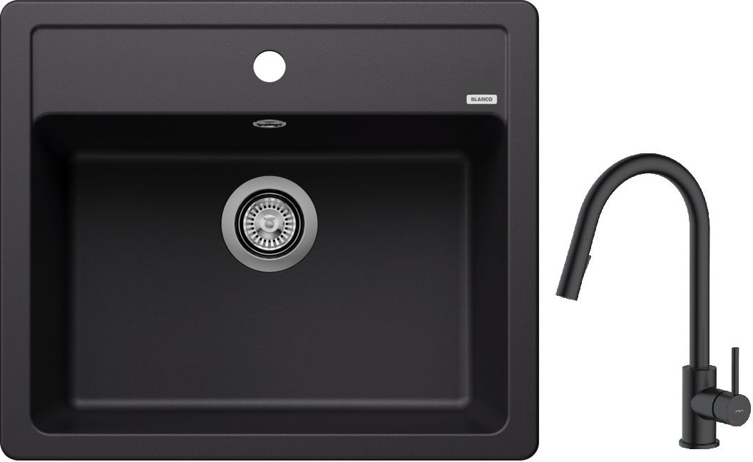 Súprava granitový drez Blanco Legra 6 526084, kuchynská batéria Oltens Litla 35204300