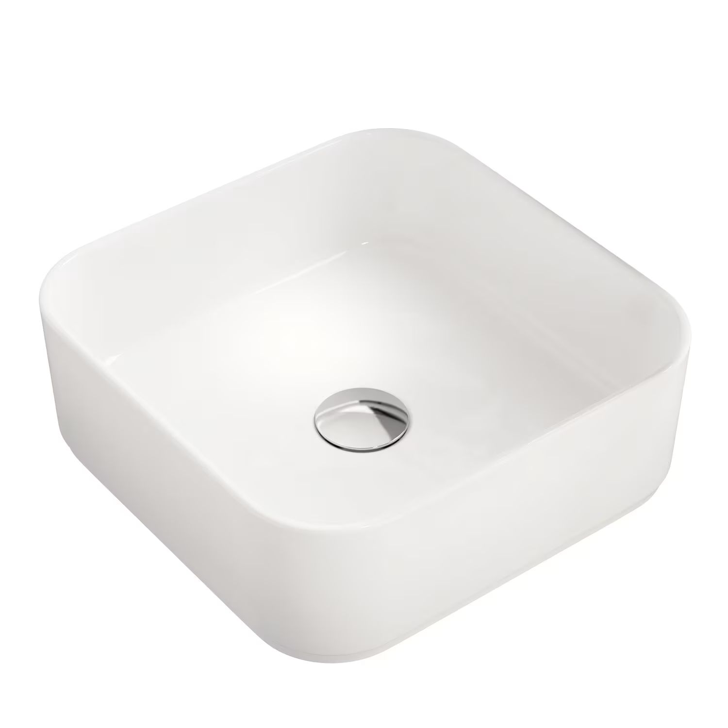 Kronenbach Cube umývadlo 38.5x38.5 cm štvorec pultové umývadlo biela KB144380CU