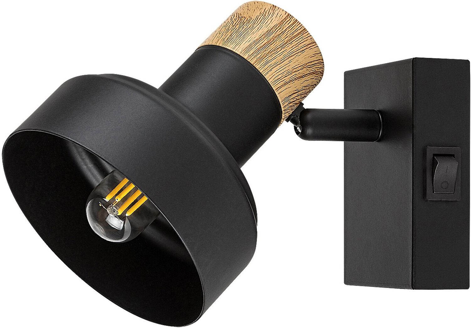Rabalux Saskia nástenná lampa 1x15 W čierna-drevená 73055