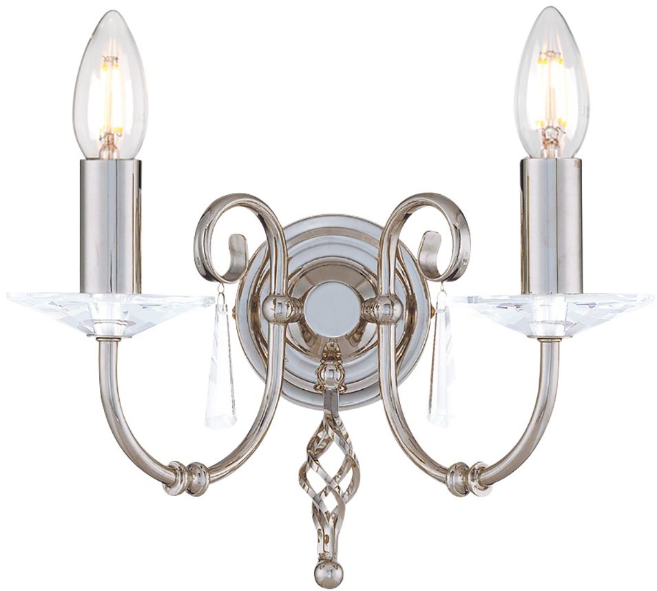 Elstead Lighting Aegean nástenná lampa 2x60 W niklová AG2-POL-NICKEL