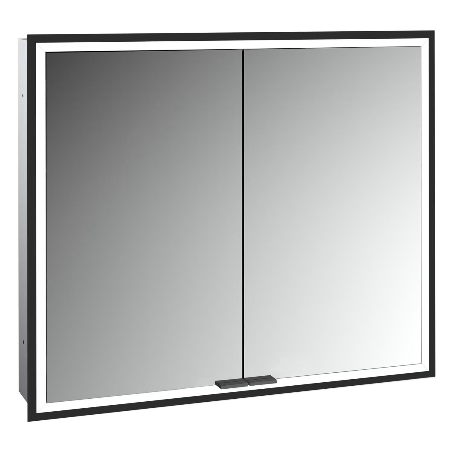 Kronenbach Cube 2.0 skrinka 80x17x70 cm so zrkadlom čierna KB100225MB