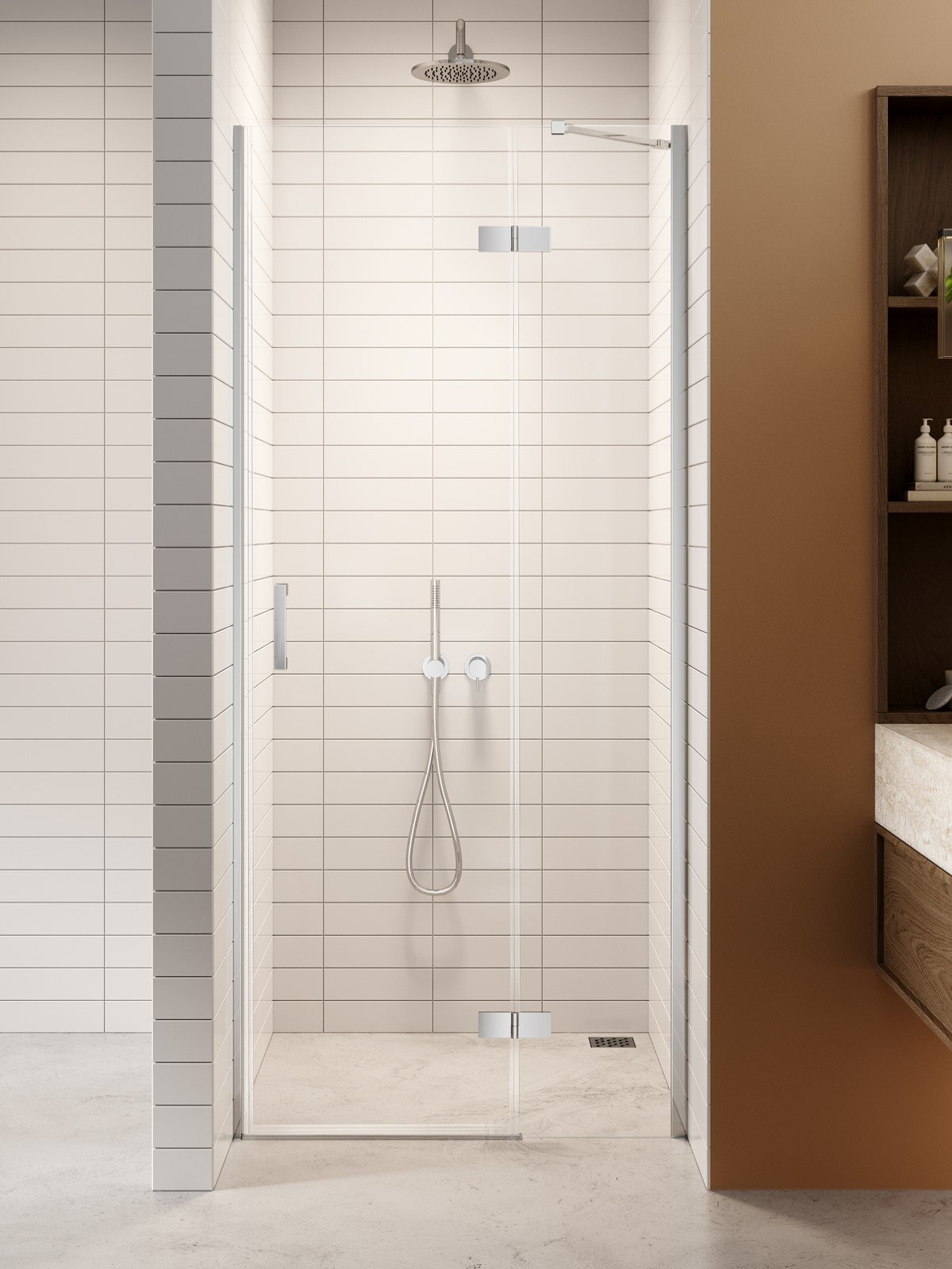 New Trendy Nesta sprchové dvere 120 cm výklopné chróm lesklá/priehľadné sklo D-0855A