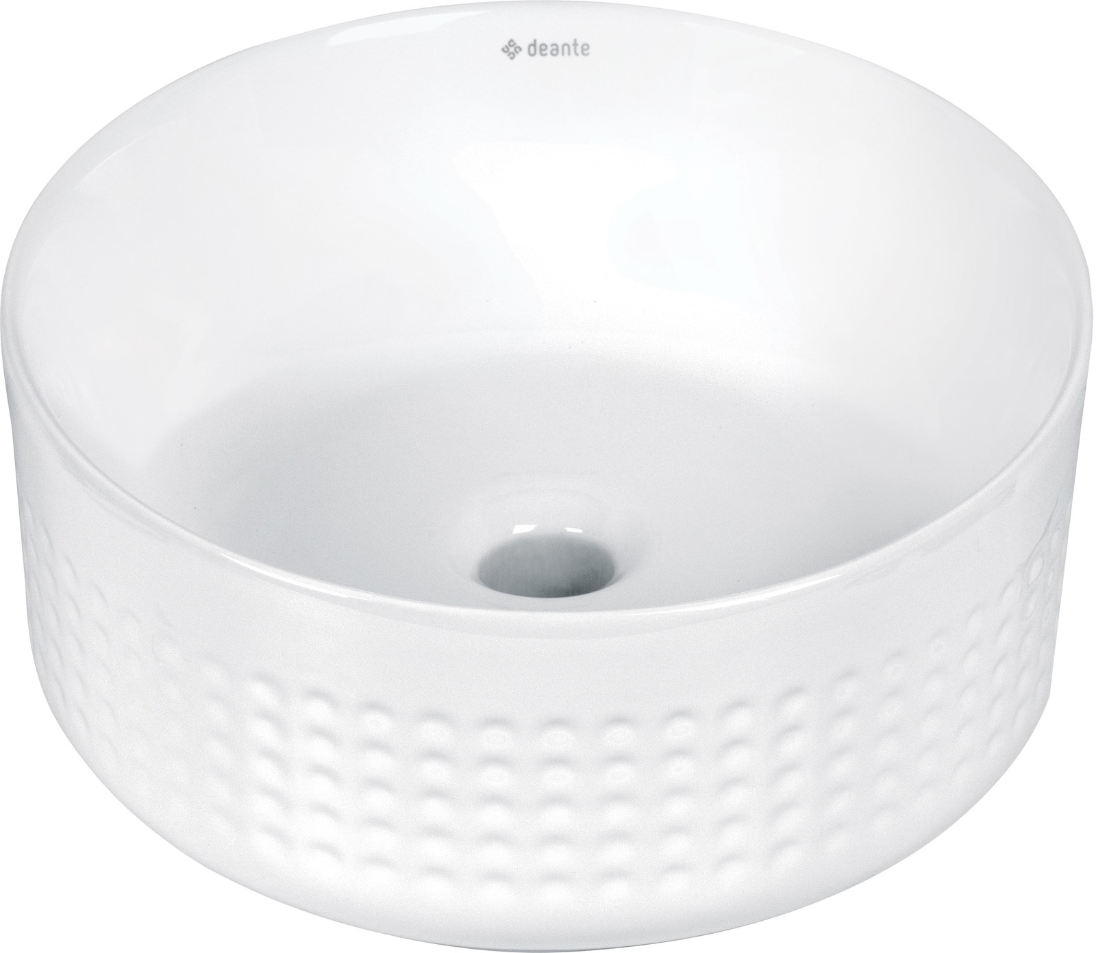 Deante Silia Hexa umývadlo 36x36 cm okrúhly pultové umývadlo biela CDX_6U3S