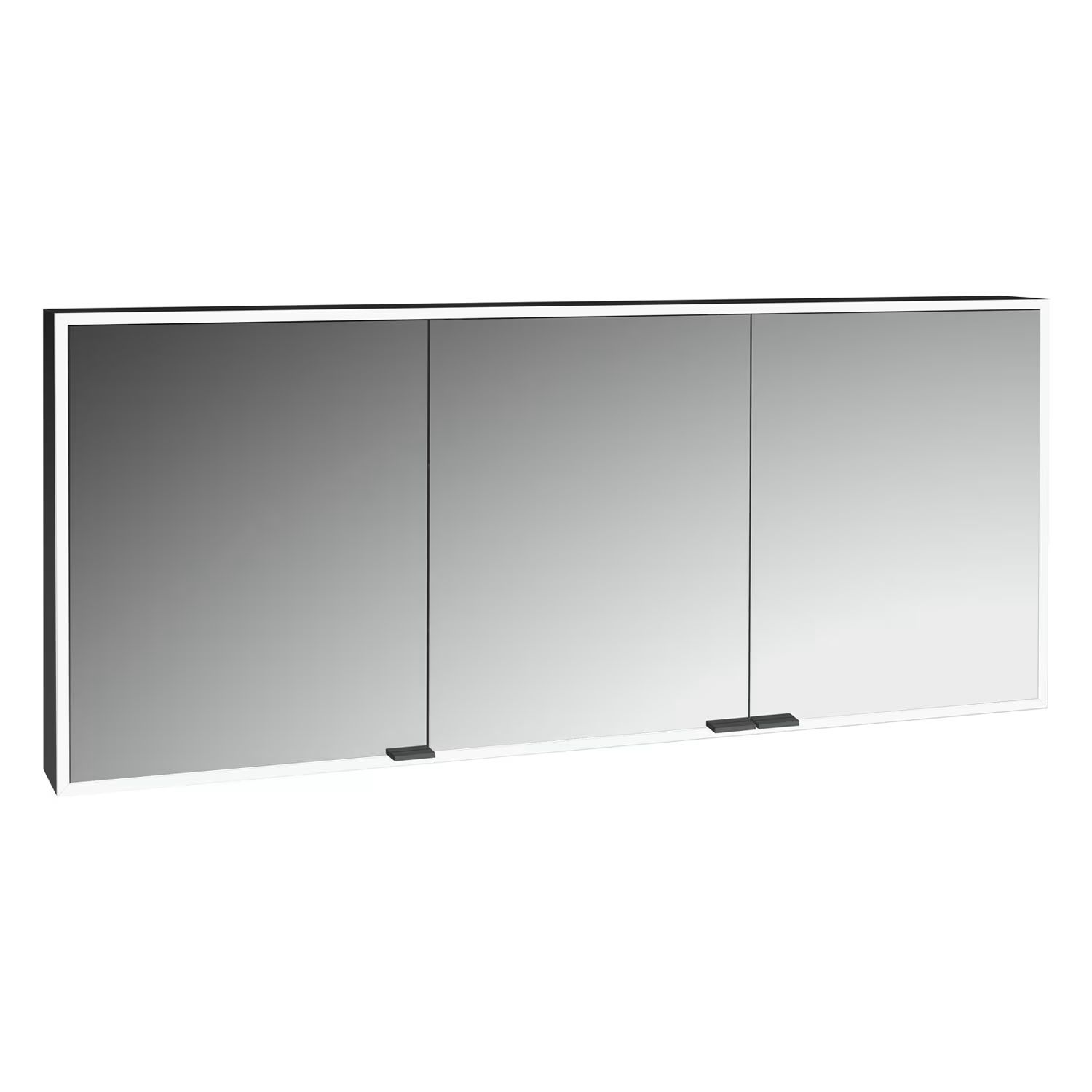 Kronenbach Cube 2.0 skrinka 160x17x70 cm so zrkadlom čierna KB100222MB
