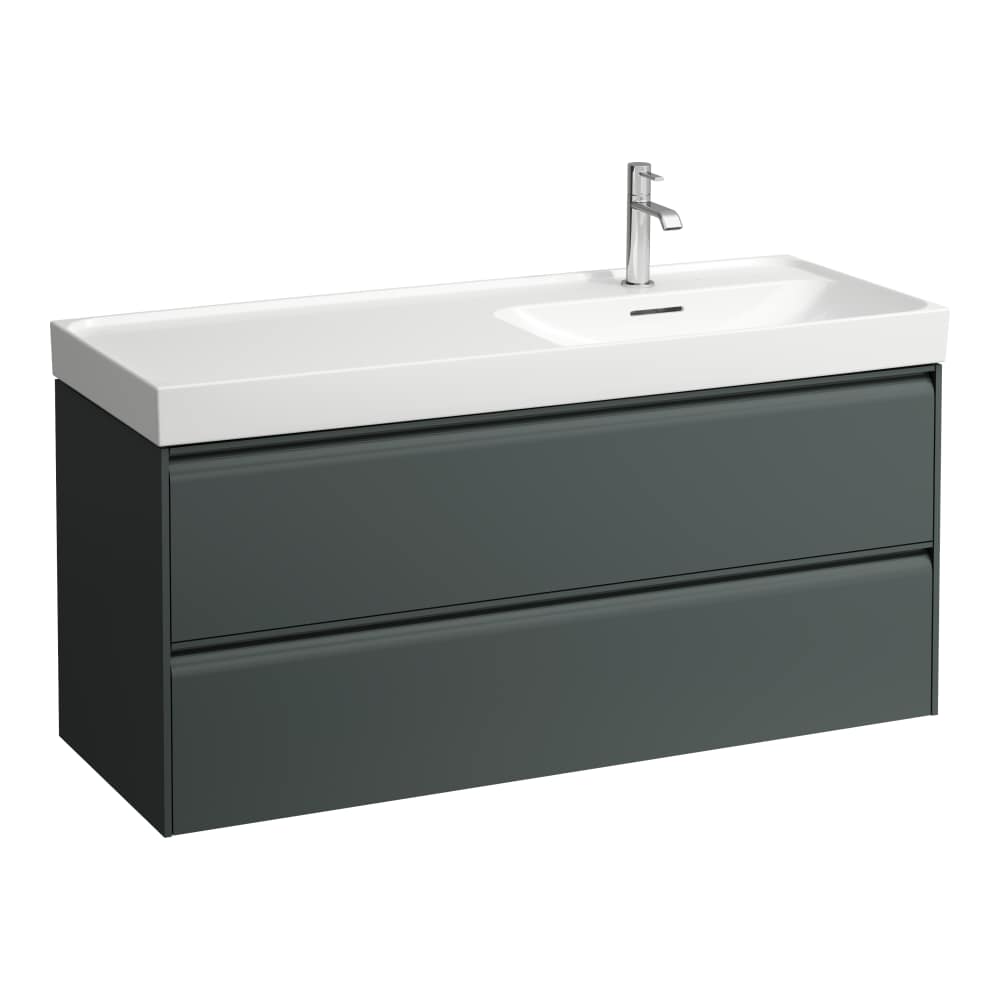 Laufen Meda skrinka 118x45x51.5 cm závesná kúpeľňová skrinka pod umývadlo sivá H4217620112661