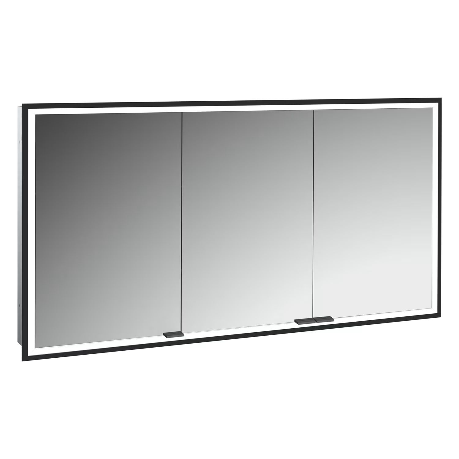Kronenbach Cube 2.0 skrinka 130x17x70 cm so zrkadlom čierna KB100235MB