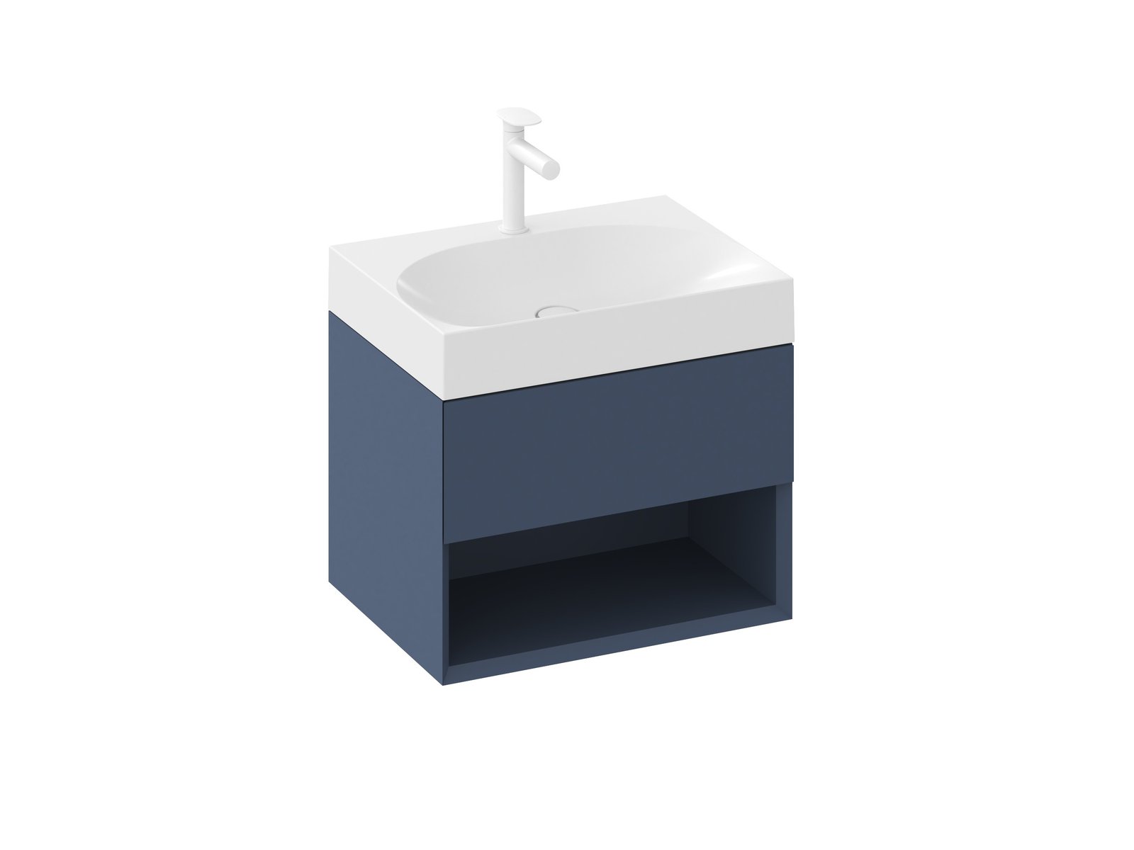 Ravak Lite skrinka 60x45x43 cm závesná kúpeľňová skrinka pod umývadlo modrá X000001857