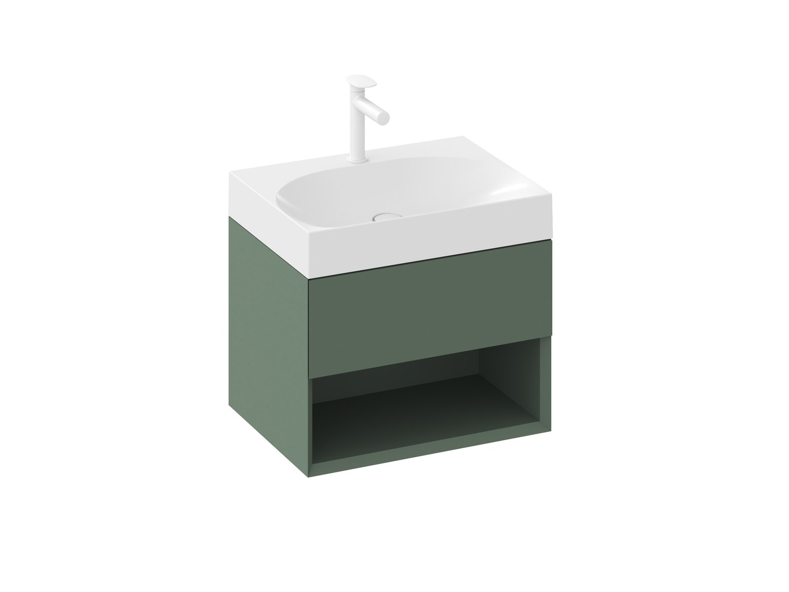 Ravak Lite skrinka 60x45x43 cm závesná kúpeľňová skrinka pod umývadlo zelená X000001858