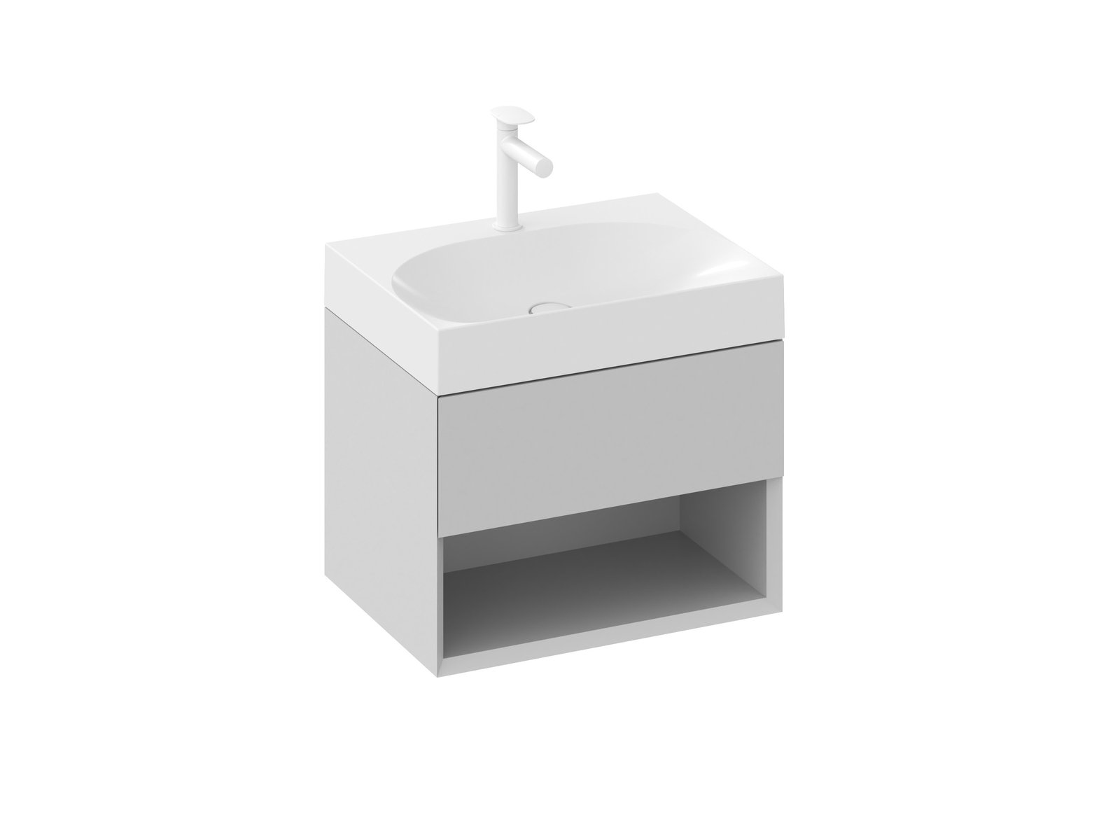 Ravak Lite skrinka 60x45x43 cm závesná kúpeľňová skrinka pod umývadlo sivá X000001859