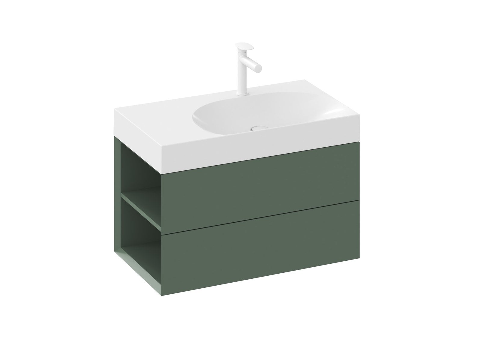 Ravak Lite skrinka 80x45x43 cm závesná kúpeľňová skrinka pod umývadlo zelená X000001876