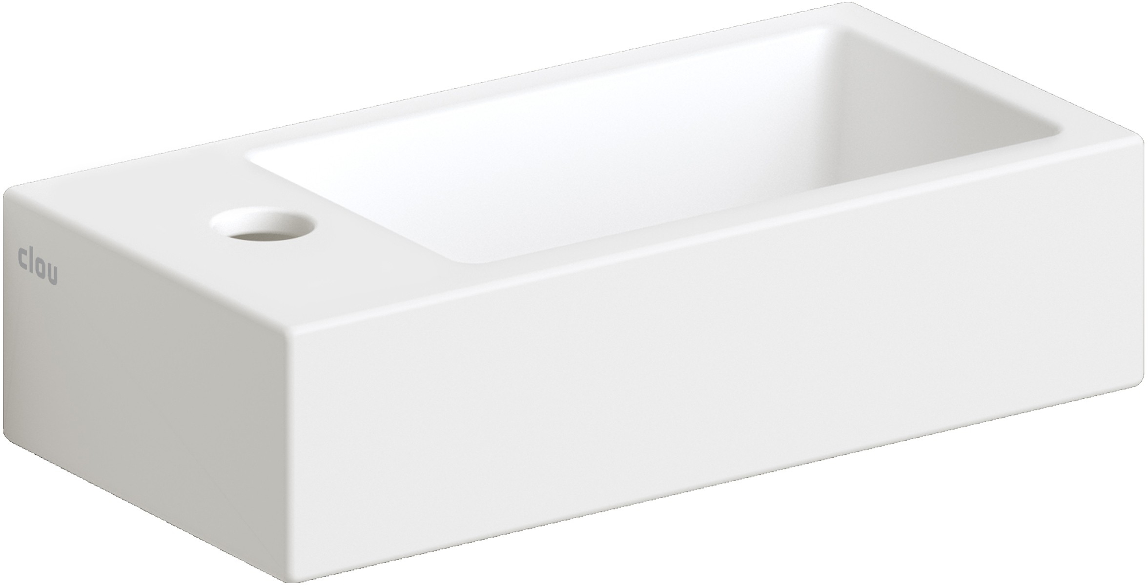 Clou Flush umývadlo 36x18 cm obdĺžnik klasické umývadlo-pultové umývadlo biela CL/03.02032