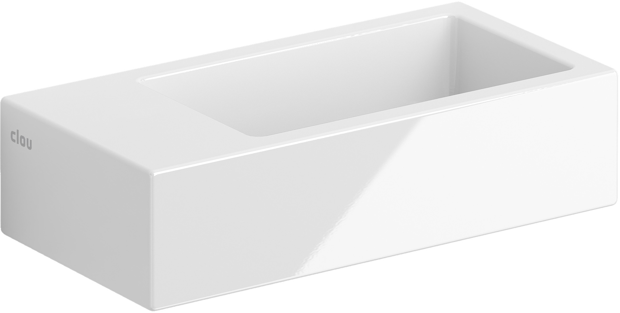 Clou Flush umývadlo 36x18 cm obdĺžnik klasické umývadlo-pultové umývadlo biela CL/03.03033