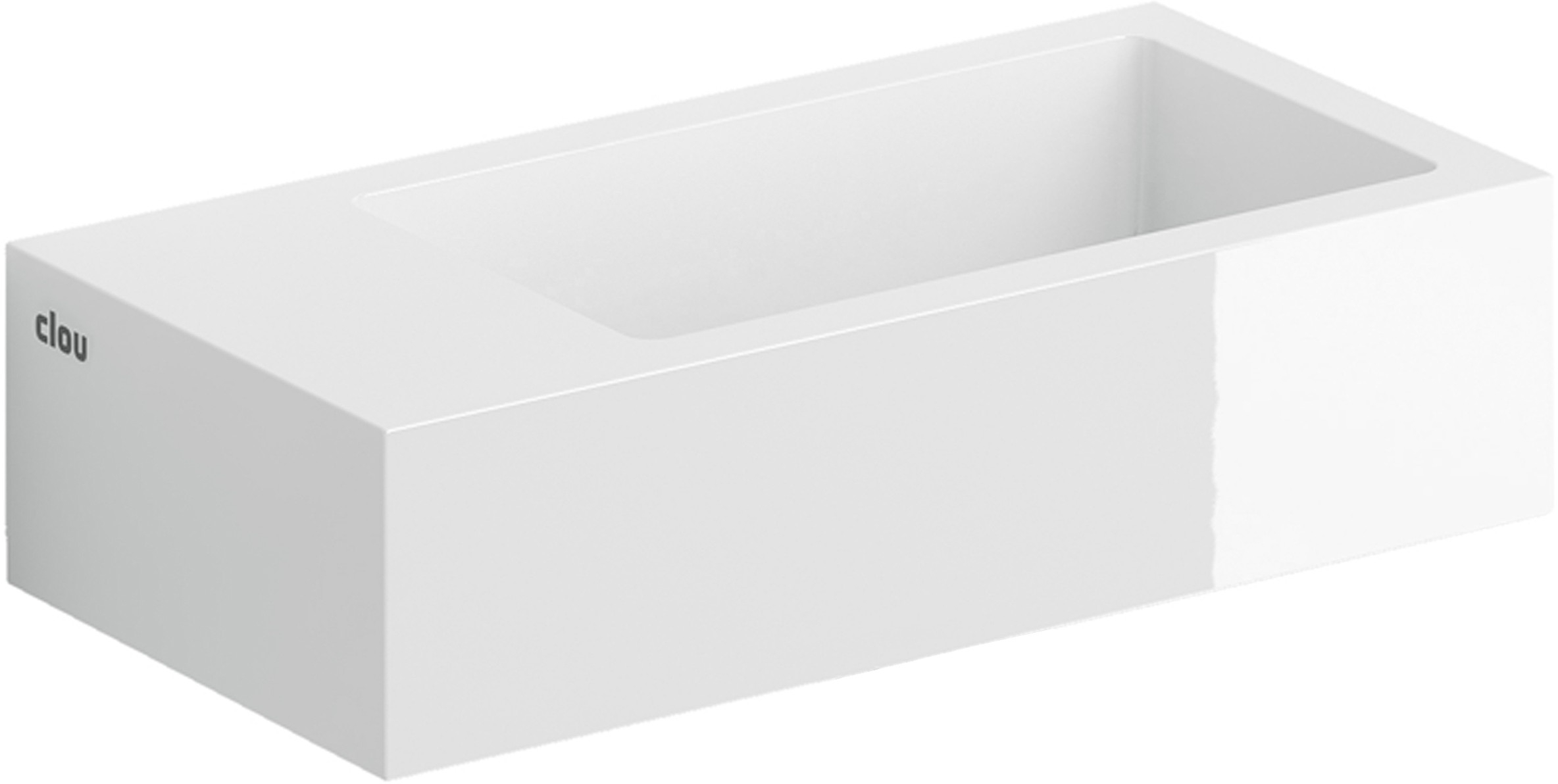 Clou Flush umývadlo 36x18 cm obdĺžnik klasické umývadlo-pultové umývadlo biela CL/03.08032