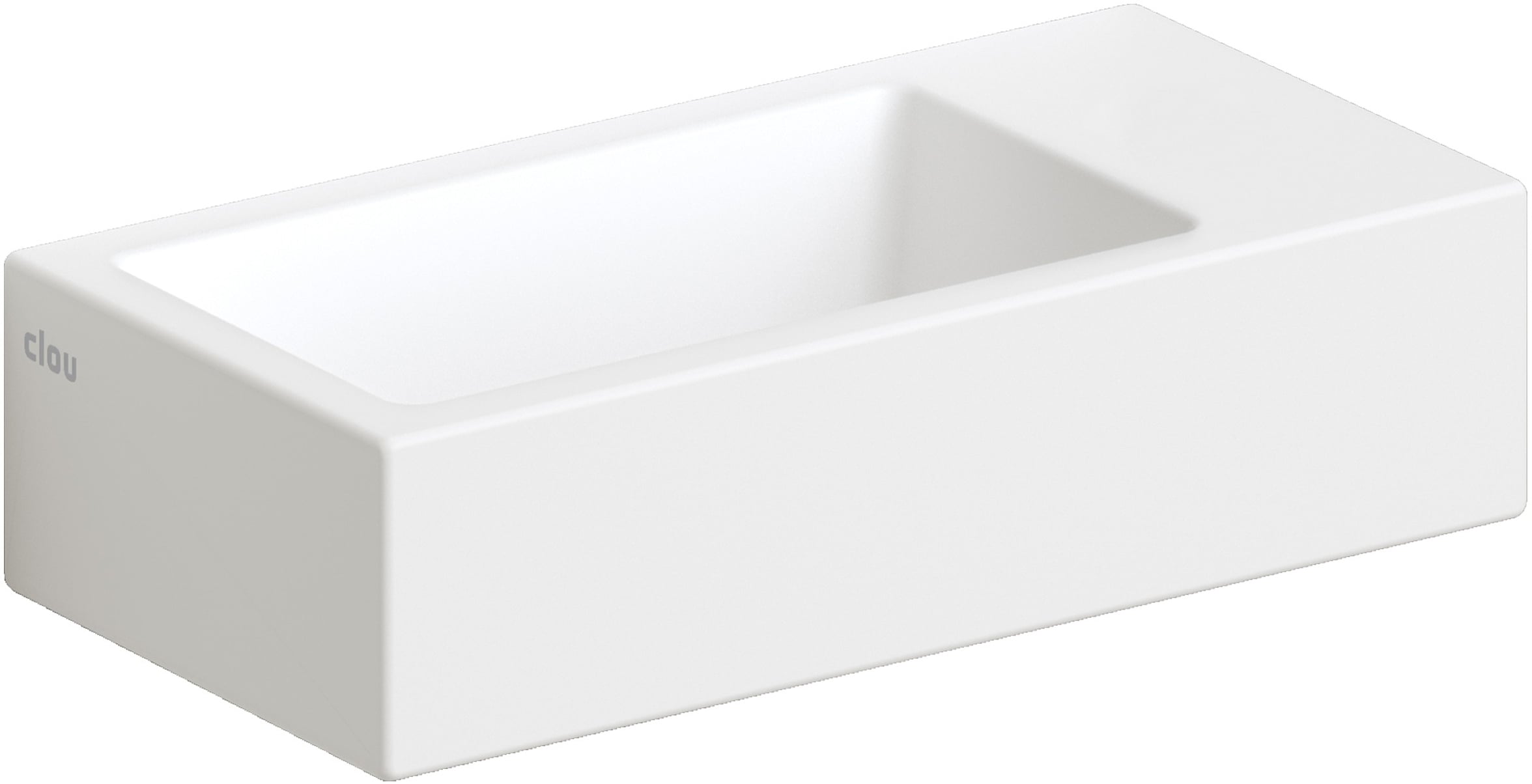 Clou Flush umývadlo 36x18 cm obdĺžnik klasické umývadlo-pultové umývadlo biela CL/03.02031