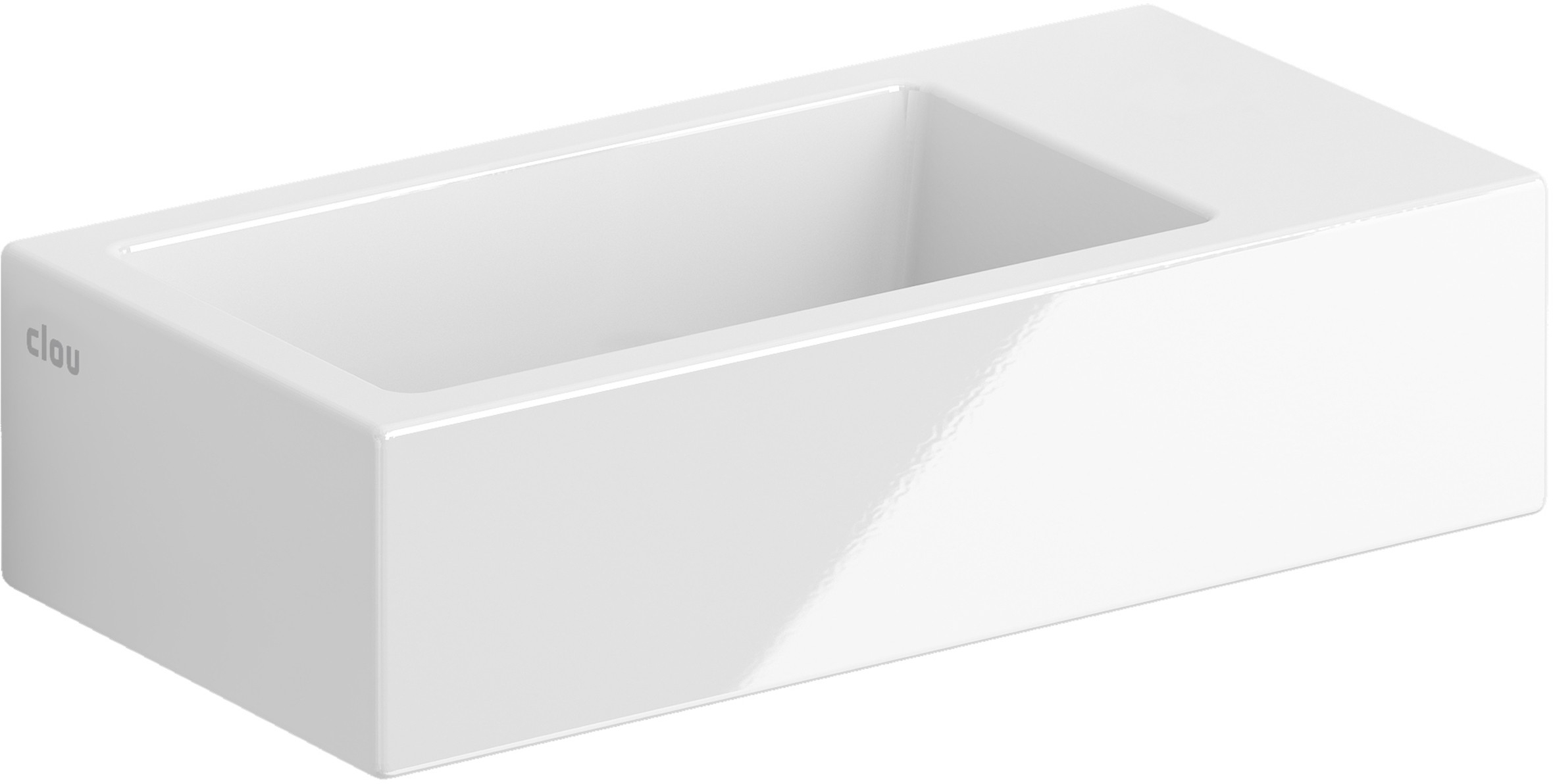 Clou Flush umývadlo 36x18 cm obdĺžnik klasické umývadlo-pultové umývadlo biela CL/03.03031