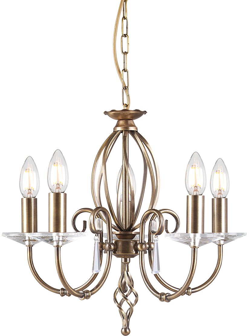 Elstead Lighting Aegean závesné svietidlo 5x60 W mosadzná AG5-AGED-BRASS