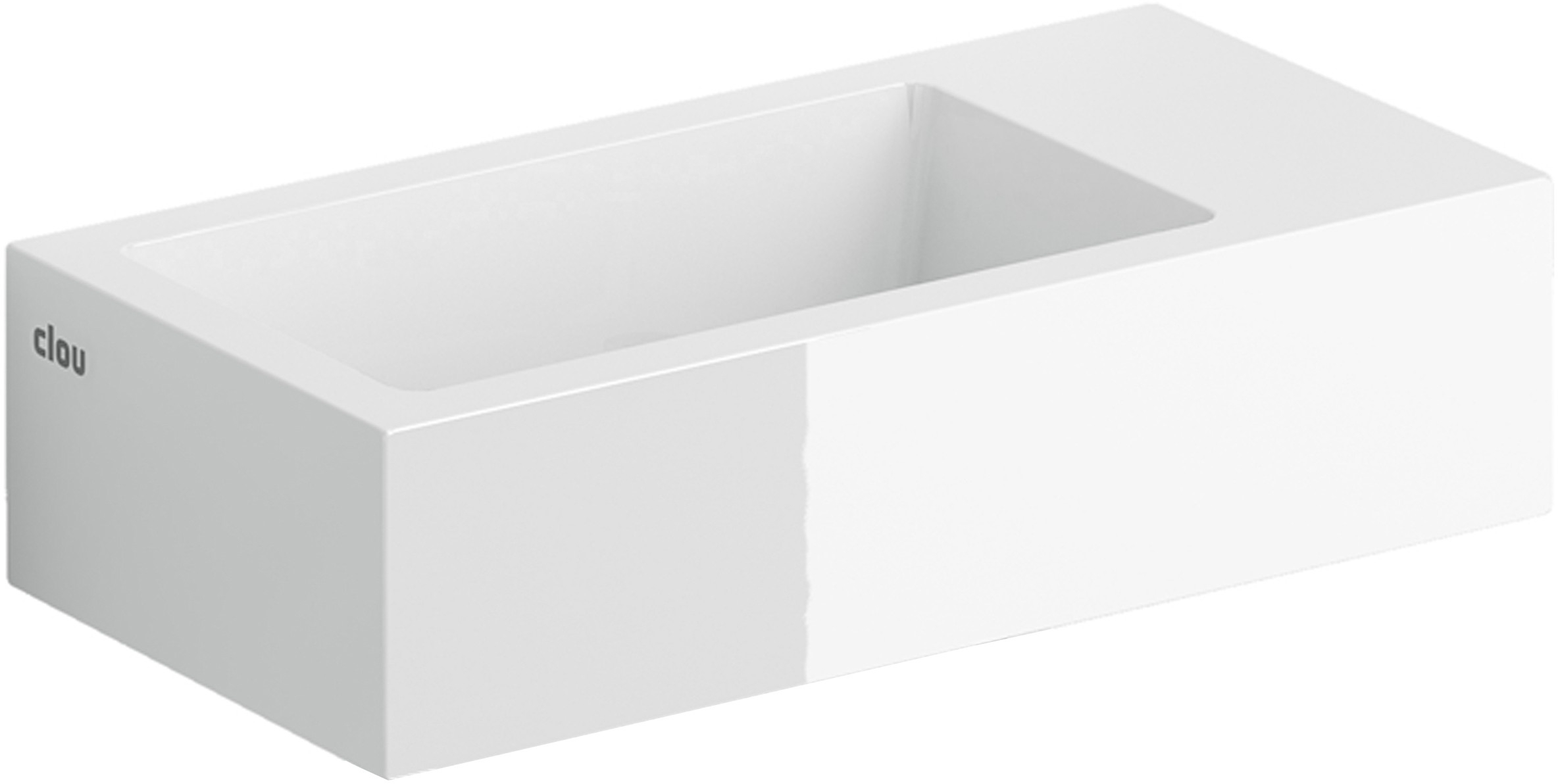 Clou Flush umývadlo 36x18 cm obdĺžnik klasické umývadlo-pultové umývadlo biela CL/03.08031