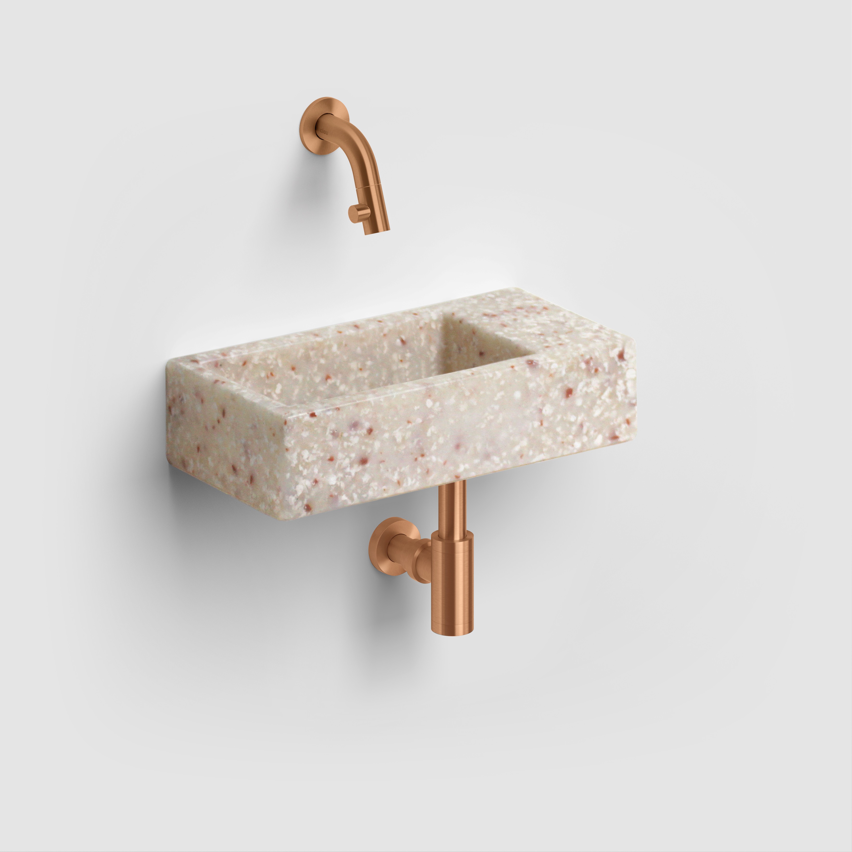 Clou Flush umývadlo 36x18 cm obdĺžnik klasické umývadlo-pultové umývadlo hnedá/béžová CL/03.81031
