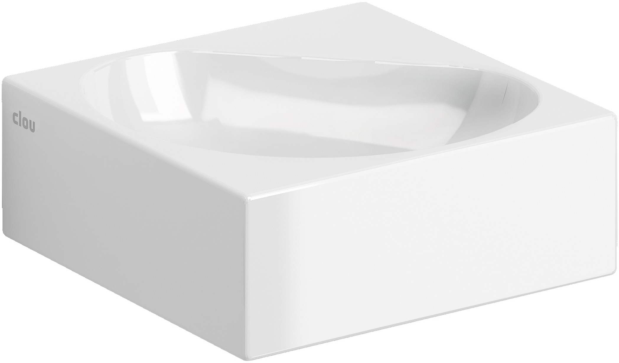 Clou Flush umývadlo 27x27 cm štvorec klasické umývadlo-pultové umývadlo biela CL/03.03051